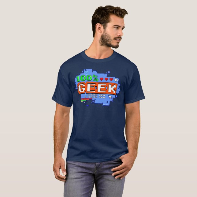 100% Geek T Shirt (Hel framsida)