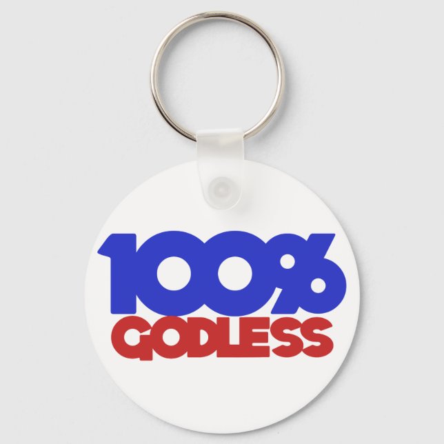 100% Godless Atheist Nyckelring (Framsida)