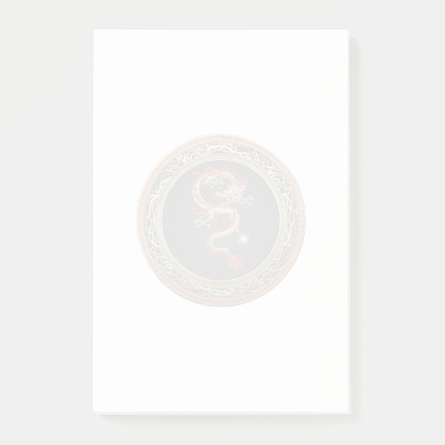 [100] Golden Chinese Dragon Fucanglong Post-it Block (Framsida)