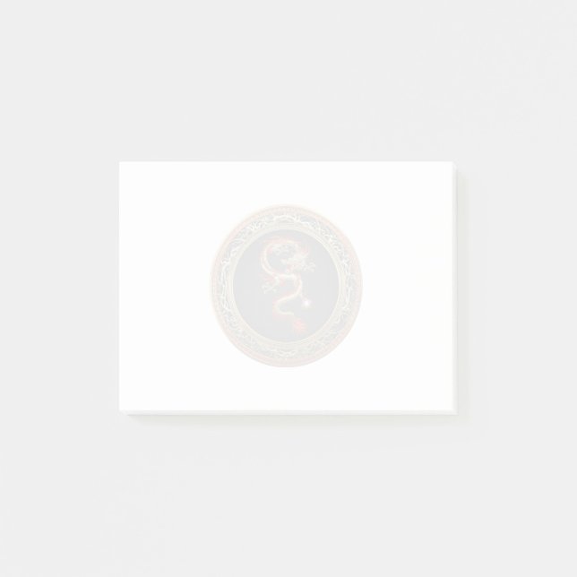 [100] Golden Chinese Dragon Fucanglong Post-it Block (Framsida)