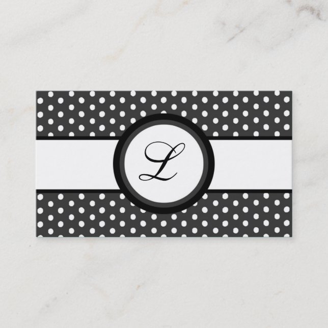 100 Grått-Pokadot-Affärskort Visitkort (Framsida)