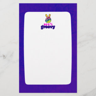100 % Groovy med Rainbow Hand-Fredstecken Brevpapper