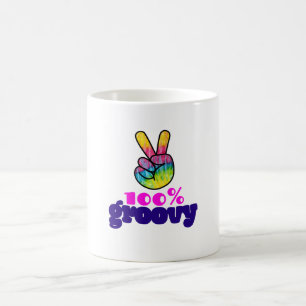 100 % Groovy med Rainbow Hand-Fredstecken Kaffemugg