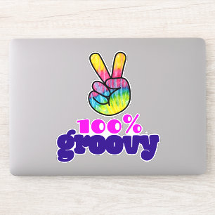 100 % Groovy med Rainbow Hand-Fredstecken Klistermärken