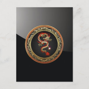 [100] Gyllene kinesiska drakfucanglong Vykort