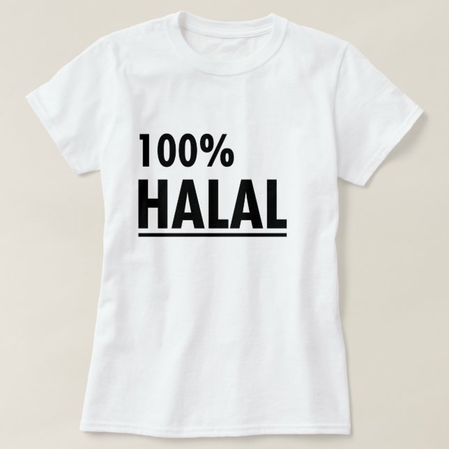 100% Halal T-tröja Tee (Design framsida)