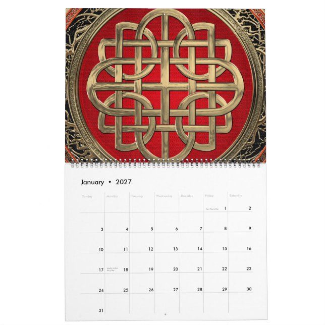[100] Helig Celtic Guld Knot Kor Kalender (Jan 2027)