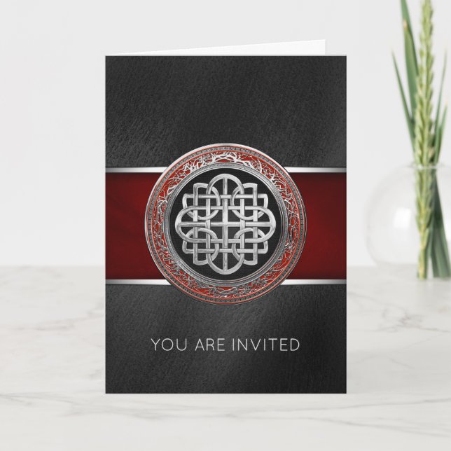 [100] Helig Celtic Silver Knot Kor Inbjudan (Framsida)