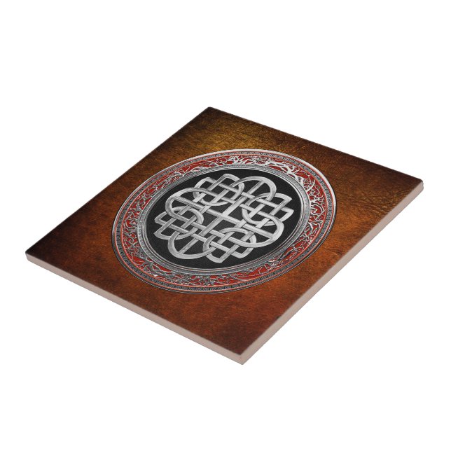 [100] Helig Celtic Silver Knot Kor Kakelplatta (Sidan)