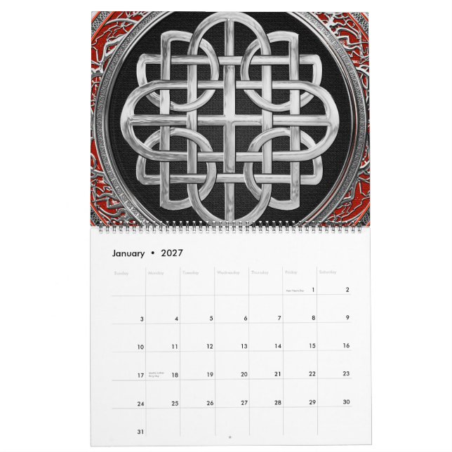 [100] Helig Celtic Silver Knot Kor Kalender (Jan 2027)