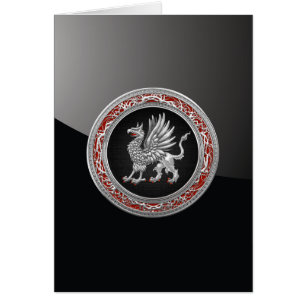 [100] Helig Silver Griffin Hälsningskort