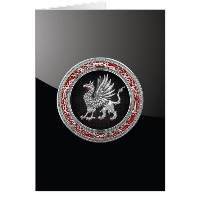[100] Helig Silver Griffin Hälsningskort (Framsidan)