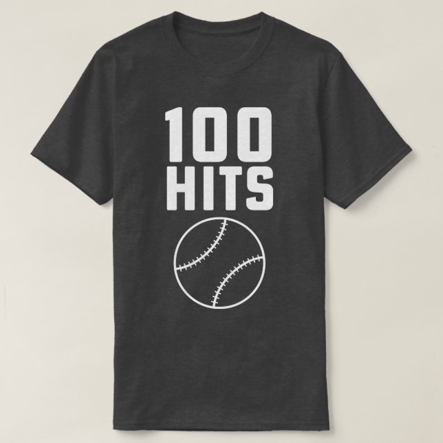 100 Hits Softball Baseball Coach High School Softb T Shirt (Design framsida)