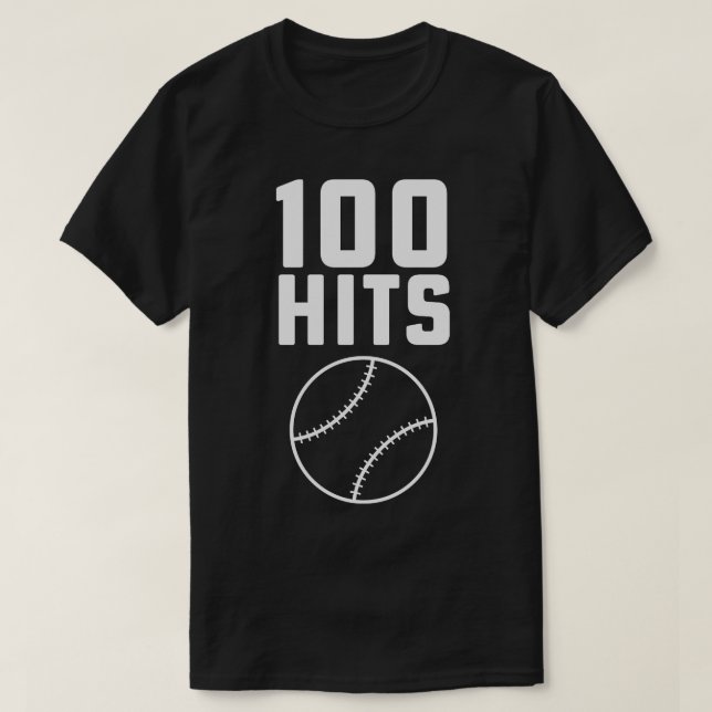 100 Hits Softball Baseball Coach High School Softb T Shirt (Design framsida)