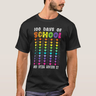 100 Hjärtan 100 Dagar Skola Lärare Elever Kostym T Shirt