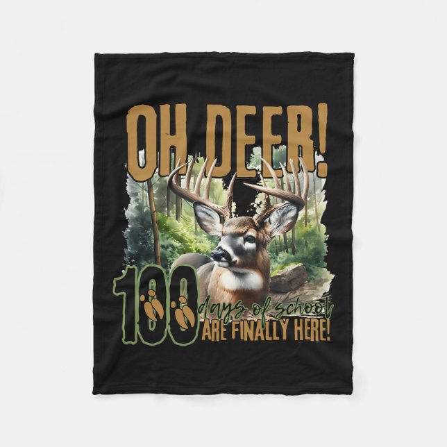 100 Hjortars skoldag är här Hjort 1 Fleecefilt (Framsidan)