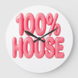 100% HOUSE PINKA TECKENSNITT STOR KLOCKA