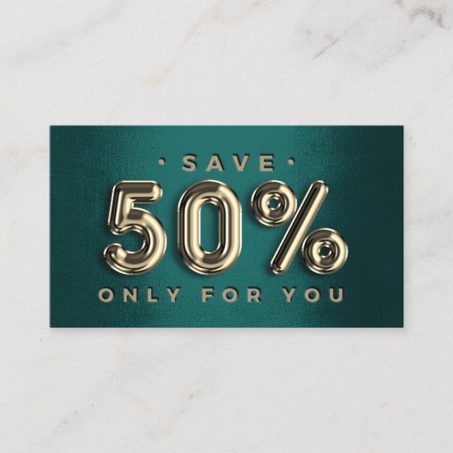 100 INFOGA QRCODE 50%OFF Logotyp Grönt Guld Profes Visitkort (Framsida)