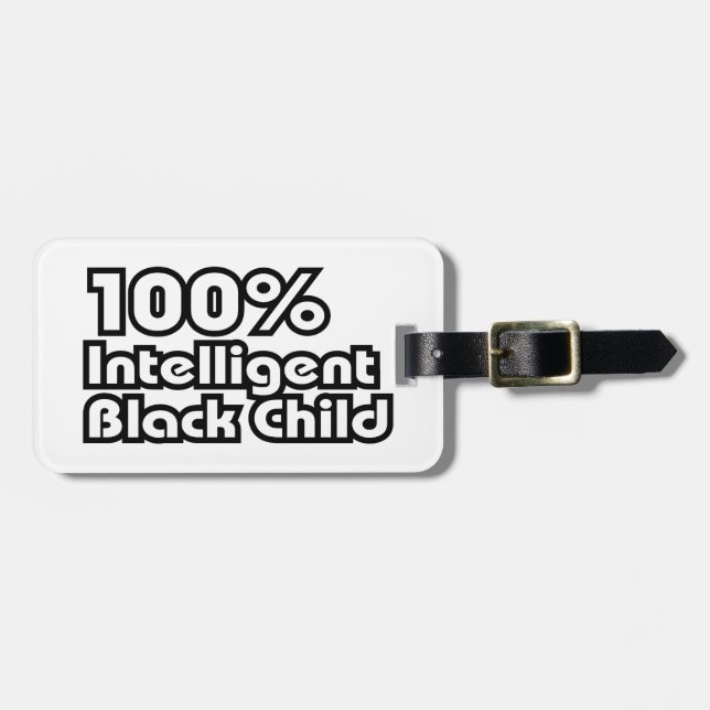 100 % Intelligent Black Child Bagagebricka (Horisontell Framsida)