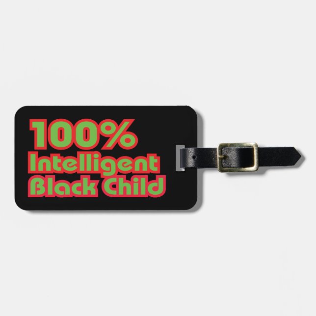 100 % Intelligent Black Child Bagagebricka (Horisontell Framsida)