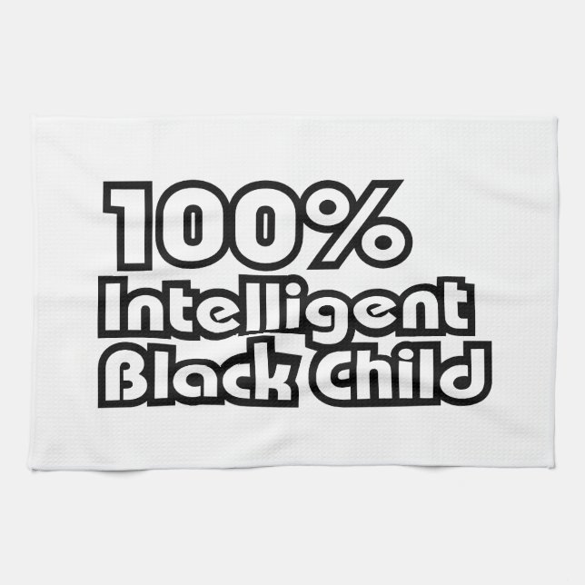 100 % Intelligent Black Child Kökshandduk (Horisontell)