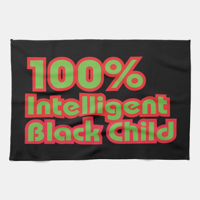 100 % Intelligent Black Child Kökshandduk (Horisontell)