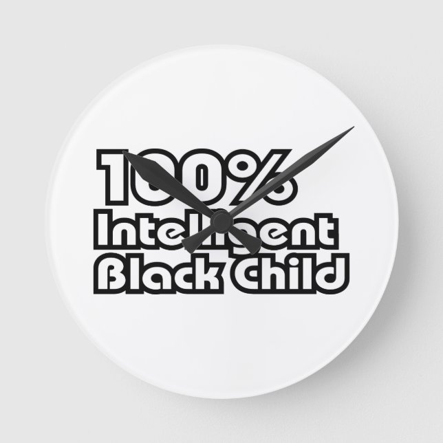 100 % Intelligent Black Child Rund Klocka (Framsida)
