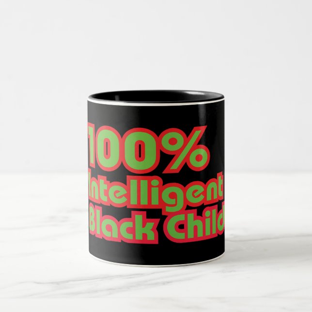 100 % Intelligent Black Child Två-Tonad Mugg (Center)