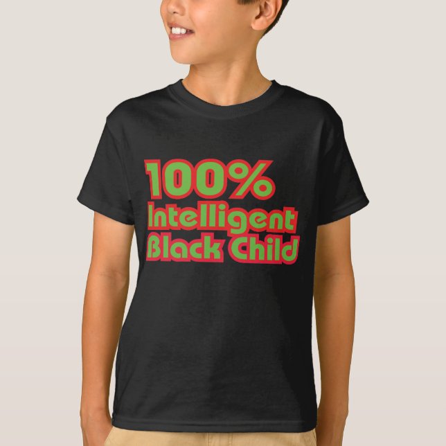 100% intelligent svart barn tee shirt (Framsida)