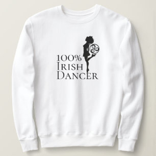 100 % Irish Dancer Hard Shoe Black and White Dance T Shirt