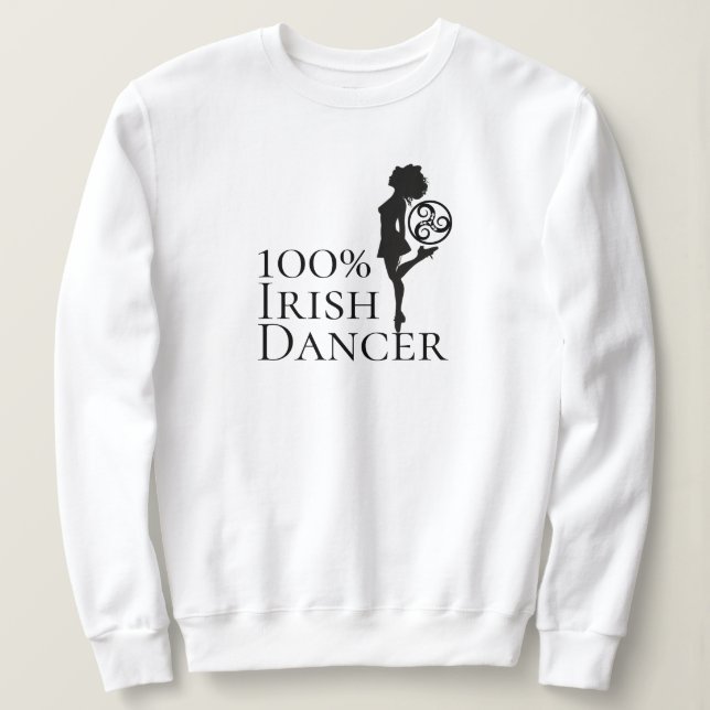 100 % Irish Dancer Hard Shoe Black and White Dance T Shirt (Design framsida)