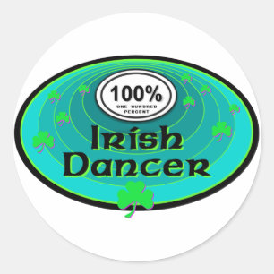 100 % Irish Dancer Runt Klistermärke