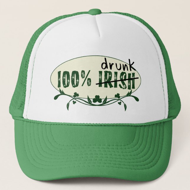 100 % Irish Drunk Hat Truckerkeps (Framsida)
