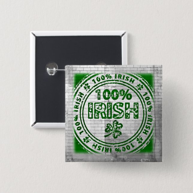 100 % Irish Graffiti Wall Knapp (Framsida & baksida)
