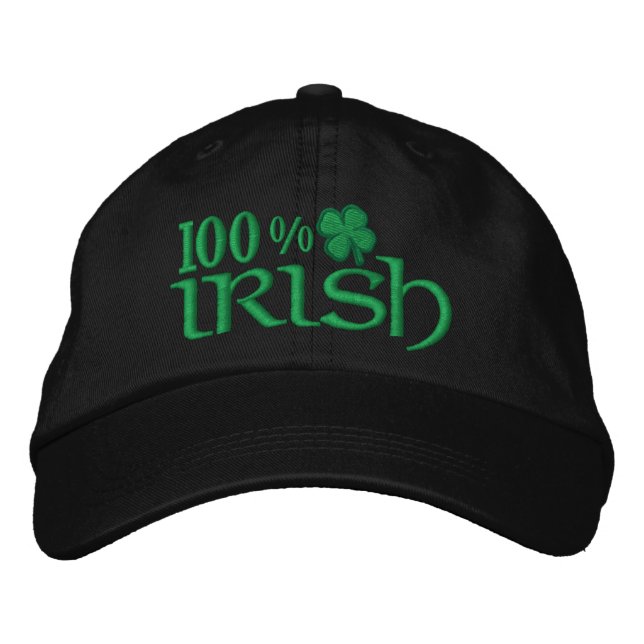 100 % IRISH Hat Broderad Keps (Framsida)