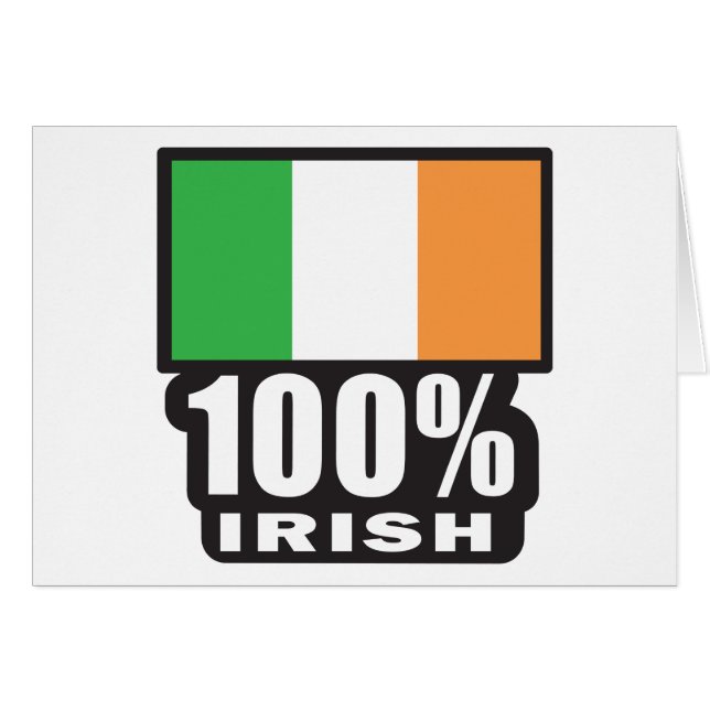 100 % Irish/St. Patrick's Day Hälsningskort (Framsidan Horizontal)