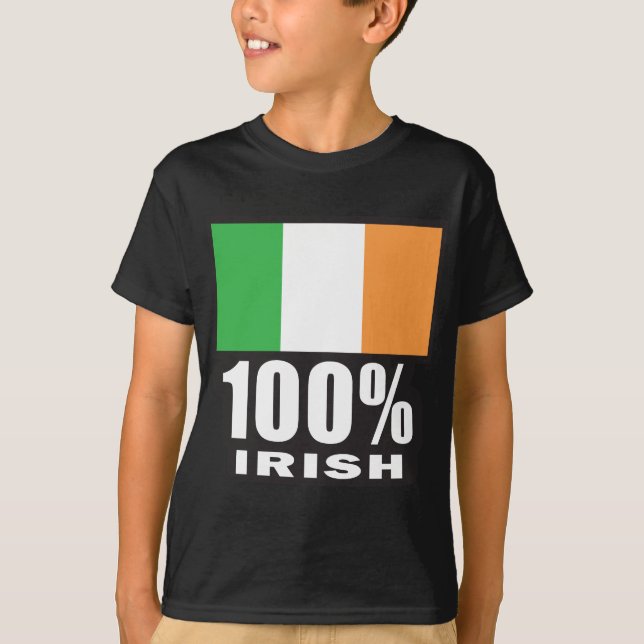 100 % Irish/St. Patrick's Day T Shirt (Framsida)