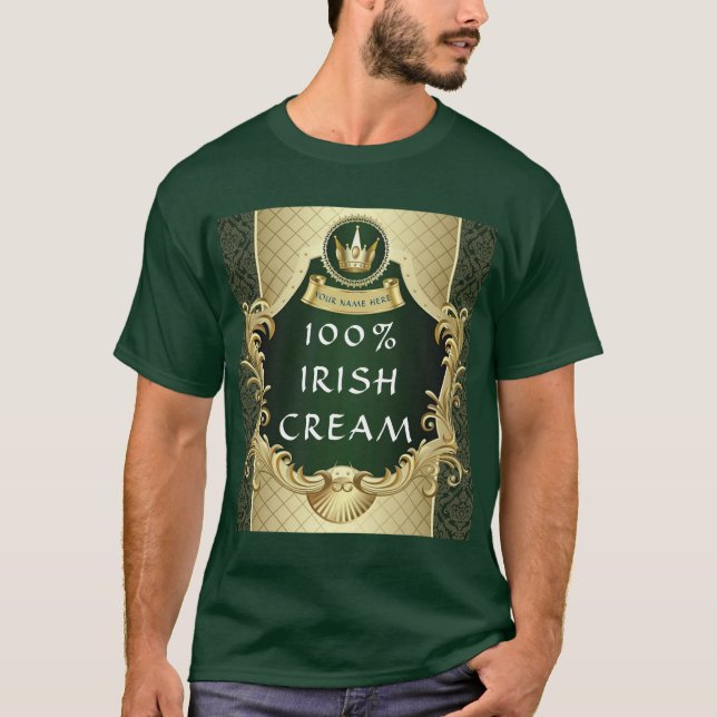 100% Irländ Cream St. Patrick's Day Risqué T-Shirt (Framsida)