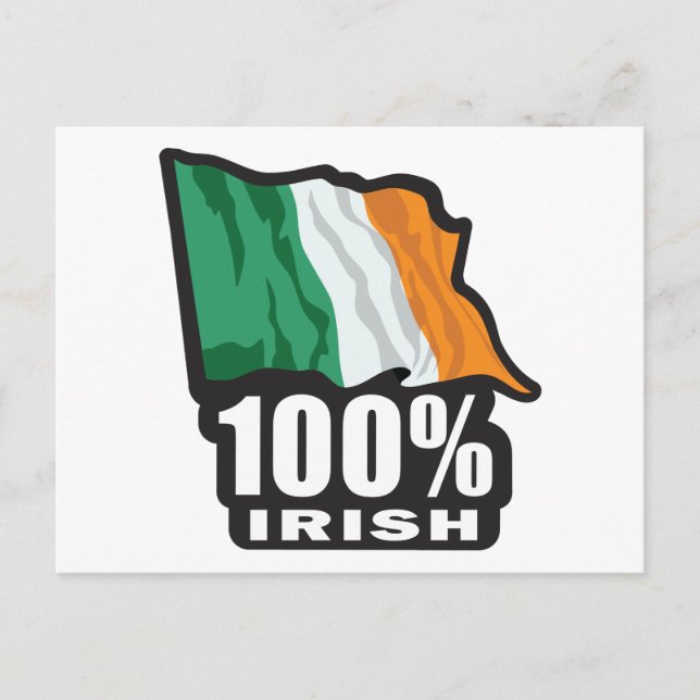 100 % Irland/Flagga Vykort (Framsida)