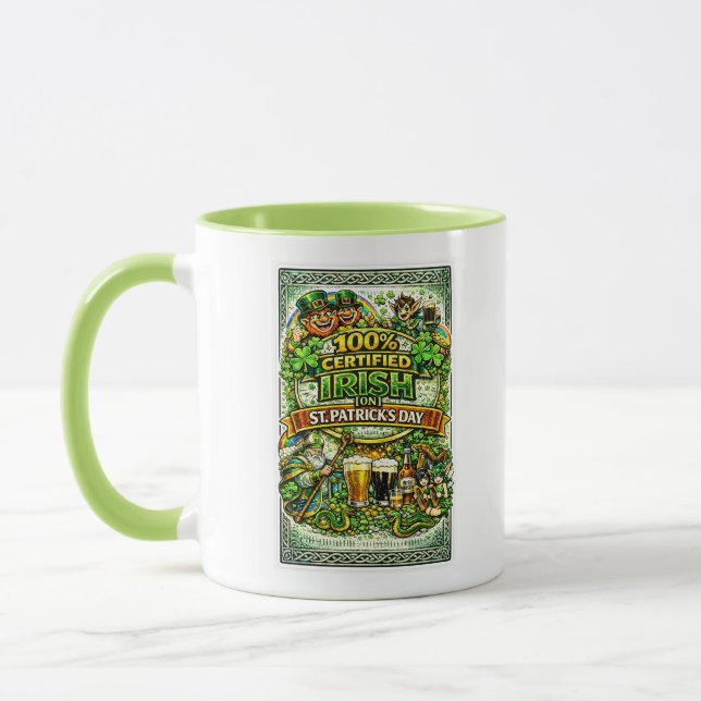 100% irländsk... På St. Patricks dag! Mugg (Vänster)