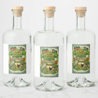 100% irländsk... På St.Patricks dag! Spritflaskor Etikett