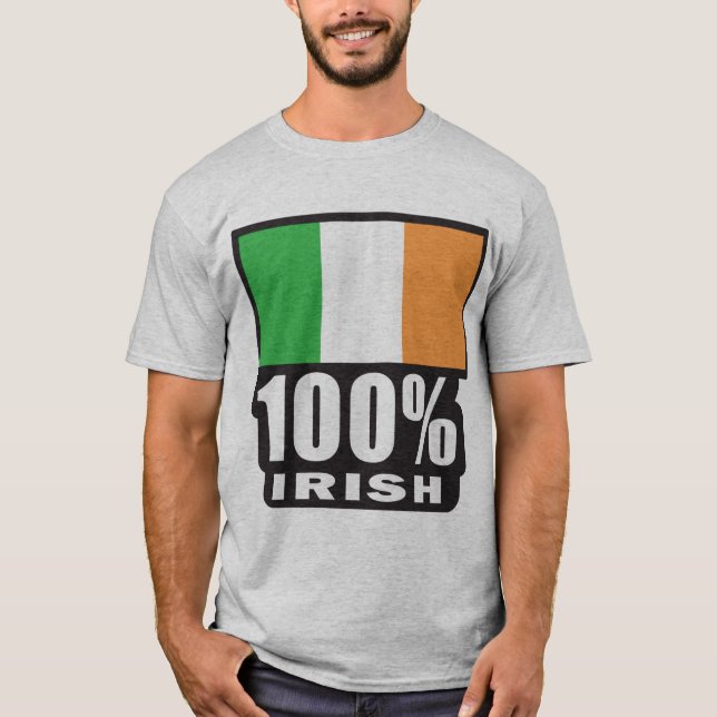 100% irländsk/St. Patrick's Day T Shirt (Framsida)