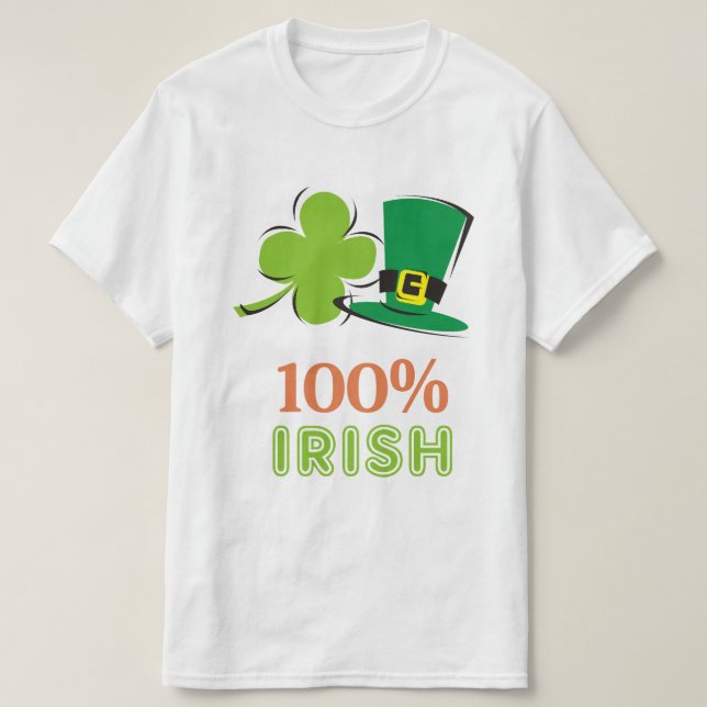 100% irländsk t-shirt (Design framsida)