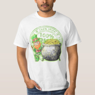 100% irländskt troll guld- ~-T-tröja Tröja