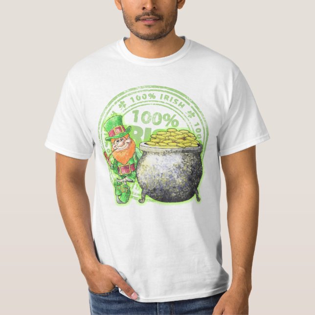 100% irländskt troll guld- ~-T-tröja Tröja (Framsida)