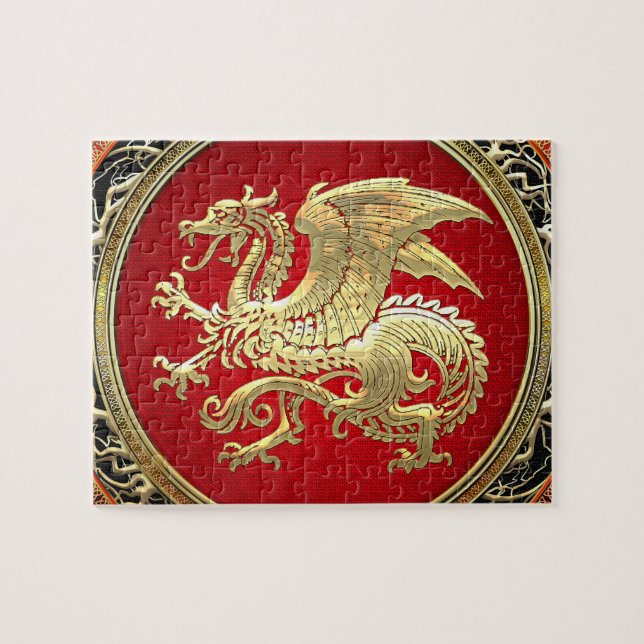 [100] Islands Dragon, Landvæ ttir [Guld] Pussel (Horisontell)