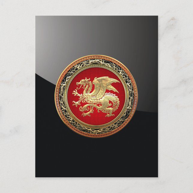 [100] Islands Dragon, Landvæ ttir [Guld] Vykort (Framsida)