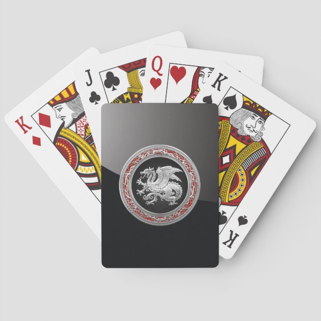 [100] Islands Dragon, Landvæ ttir [Silver] Spel Kort (Baksidan)