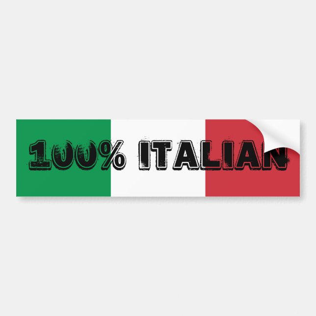100 % italiensk stötfångare bildekal (Framsidan)