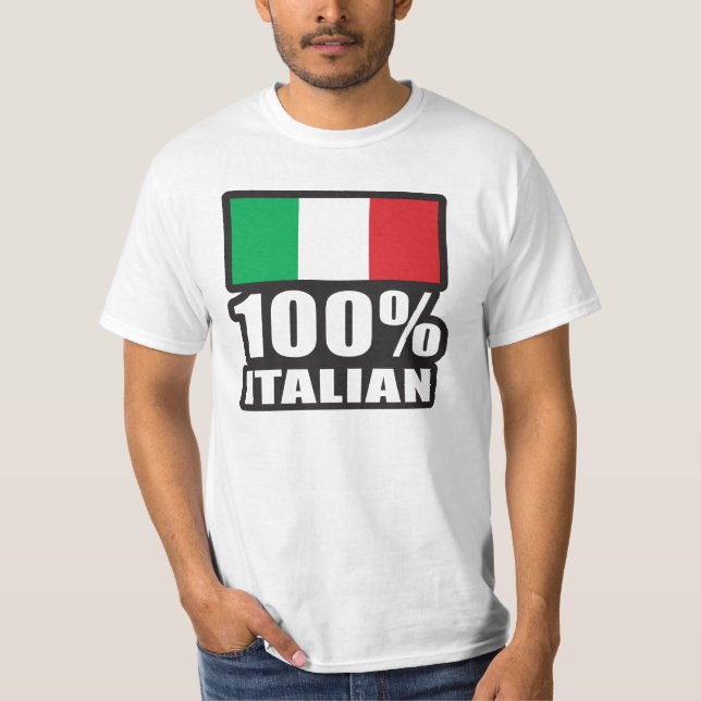 100 % italienska Flagga T Shirt (Framsida)